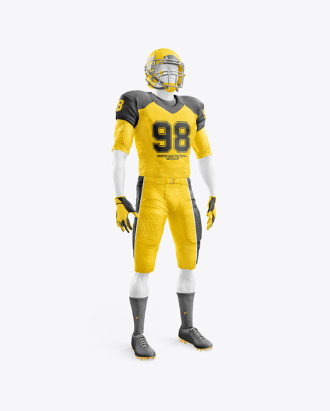 Create awesome sports jersey mockups with these cool free and premium templates listed inside. American Football Kit Mockup With Mannequin Half Side View