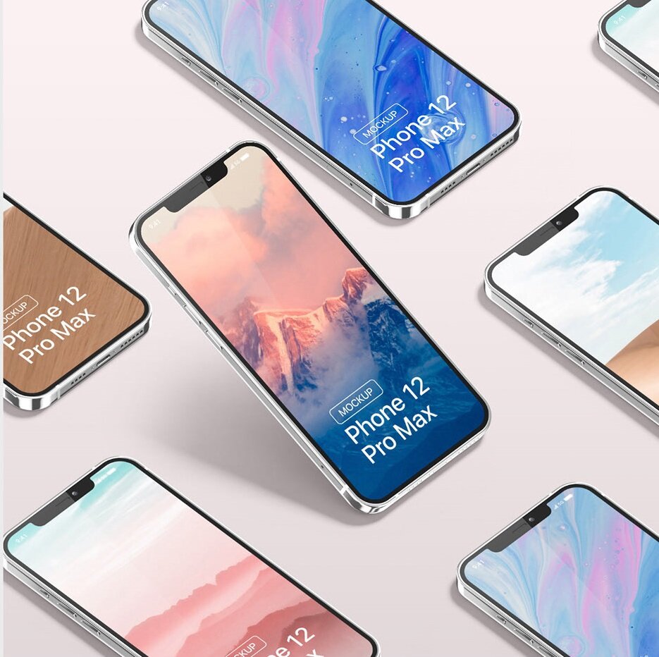 Our standing iphone 13 pro max mockup is the best psd mockup for visualizing your ios app projects. Free Isometric Iphone 12 Pro Max Mockup Psd Template