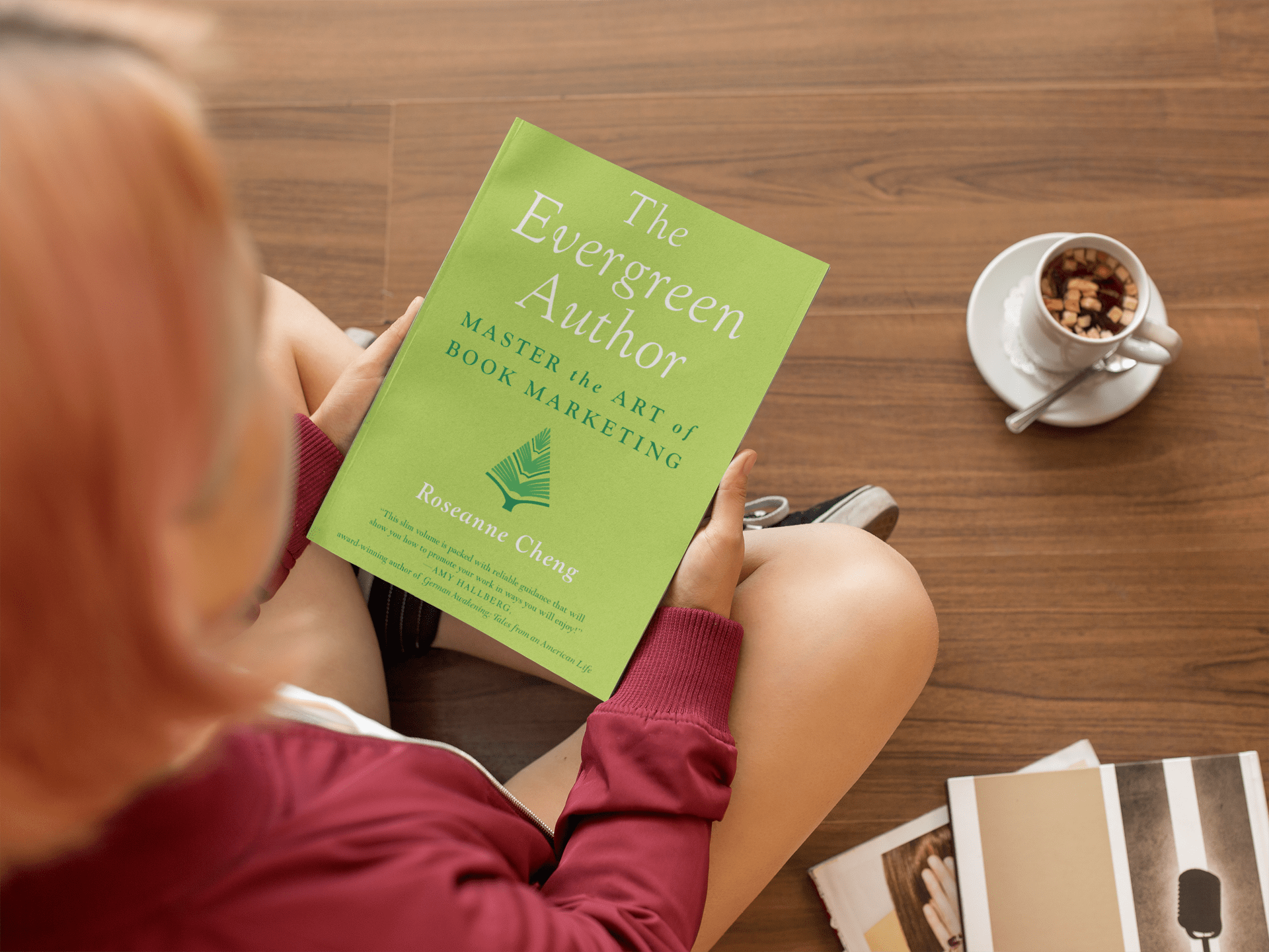 This free book mockup has three customizable hardcover books floating . How To Make Professional Book Mockups For Free Evergreen Authors