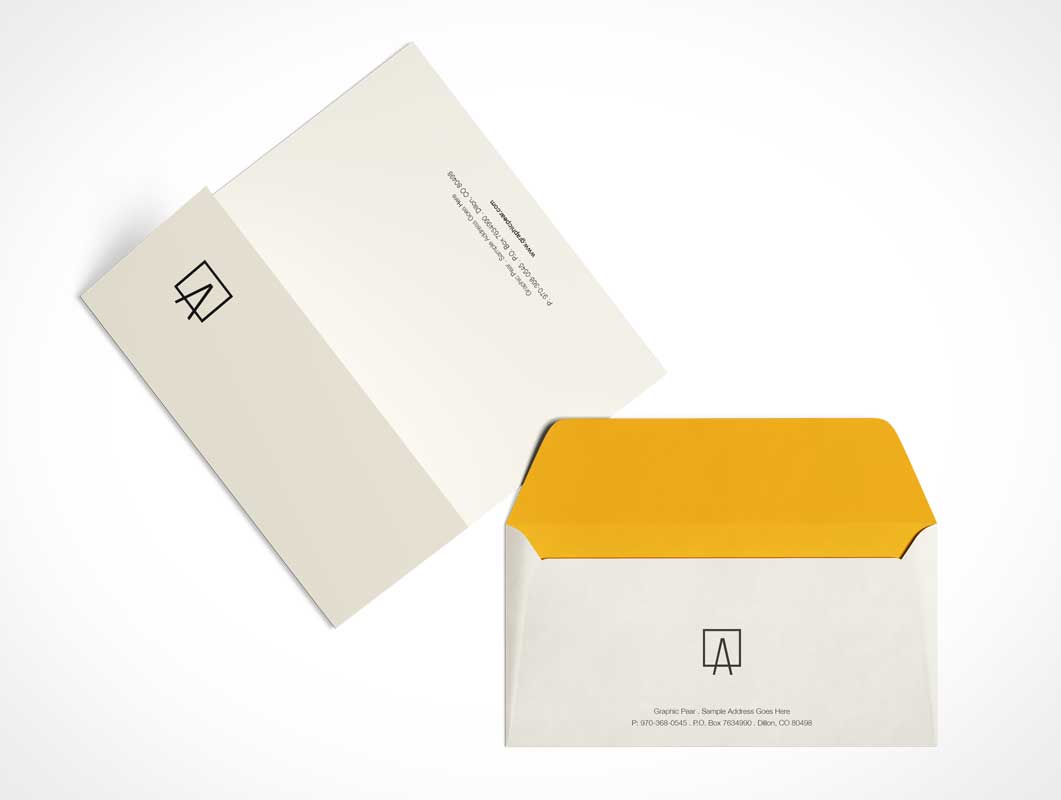 Mockup white greeting card with envelope and flower. 460 Best Envelope Mockup Templates Free Premium