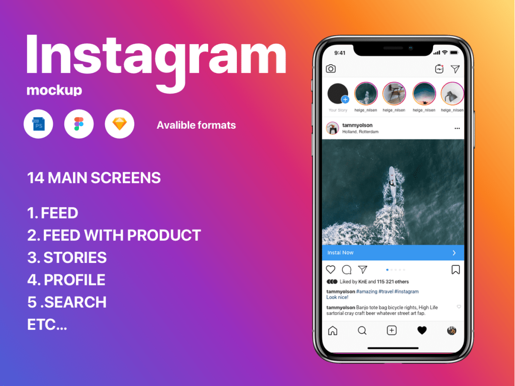 17+ Download Feed Instagram Mockup Free&nbsp;Psd