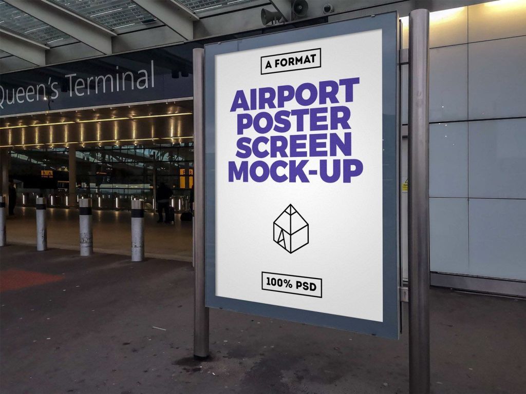 48+ Download Airport Banner Mockup Psd
