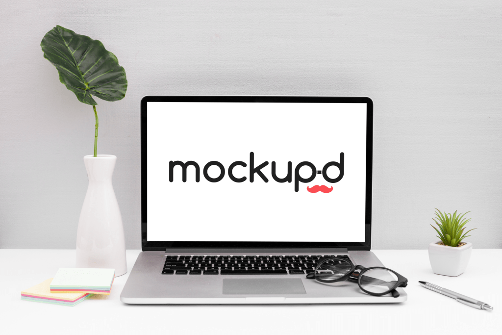 33+ Download Laptop On Desk Mockup Psd